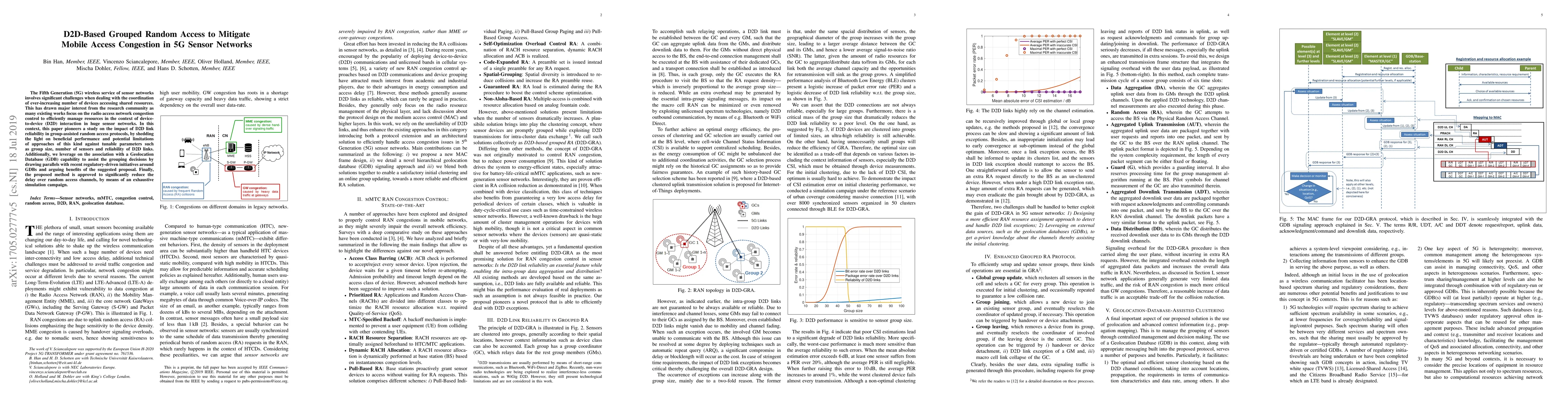 Thumbnail for D2D-Based Grouped Random Access to Mitigate Mobile Access Congestion in
  5G Sensor Networks