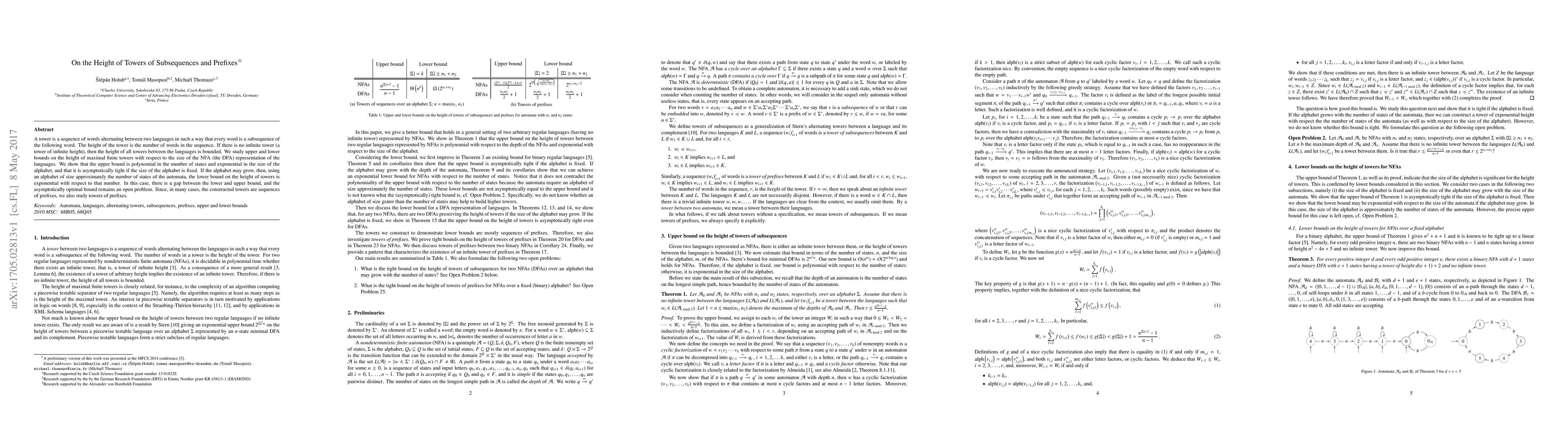 Thumbnail for On the Height of Towers of Subsequences and Prefixes