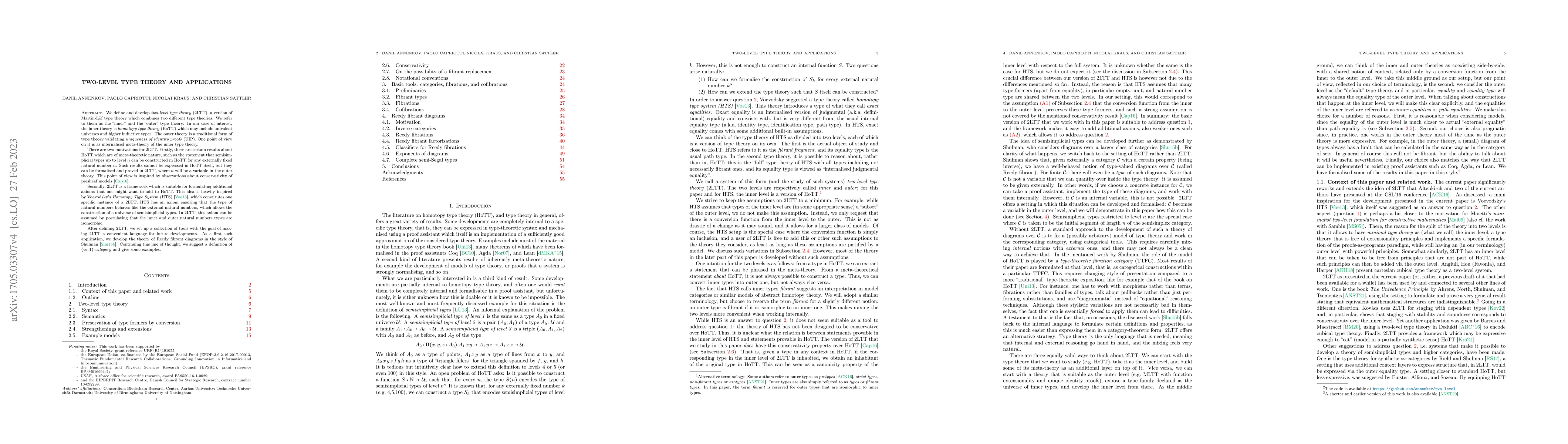 Thumbnail for Two-Level Type Theory and Applications