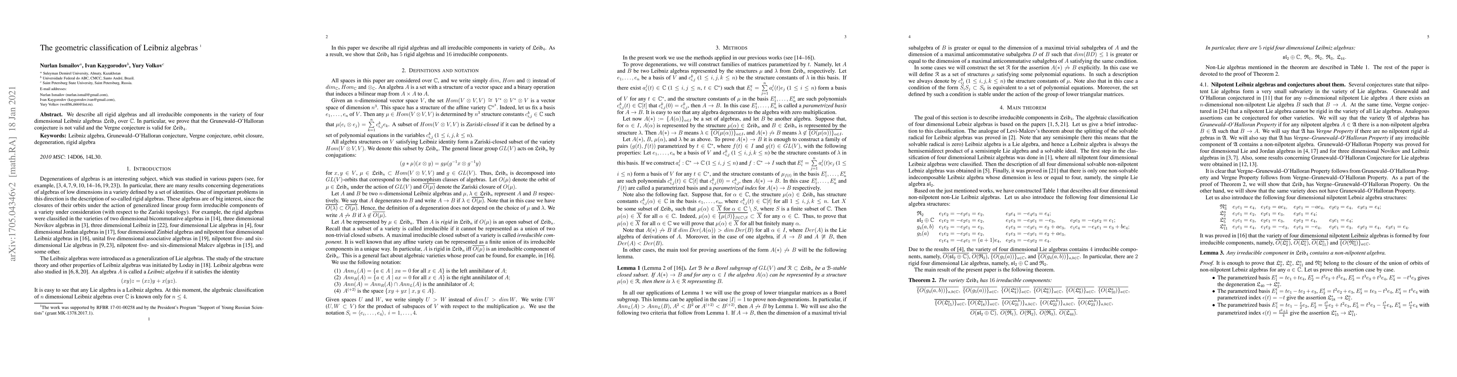 Thumbnail for The geometric classification of Leibniz algebras