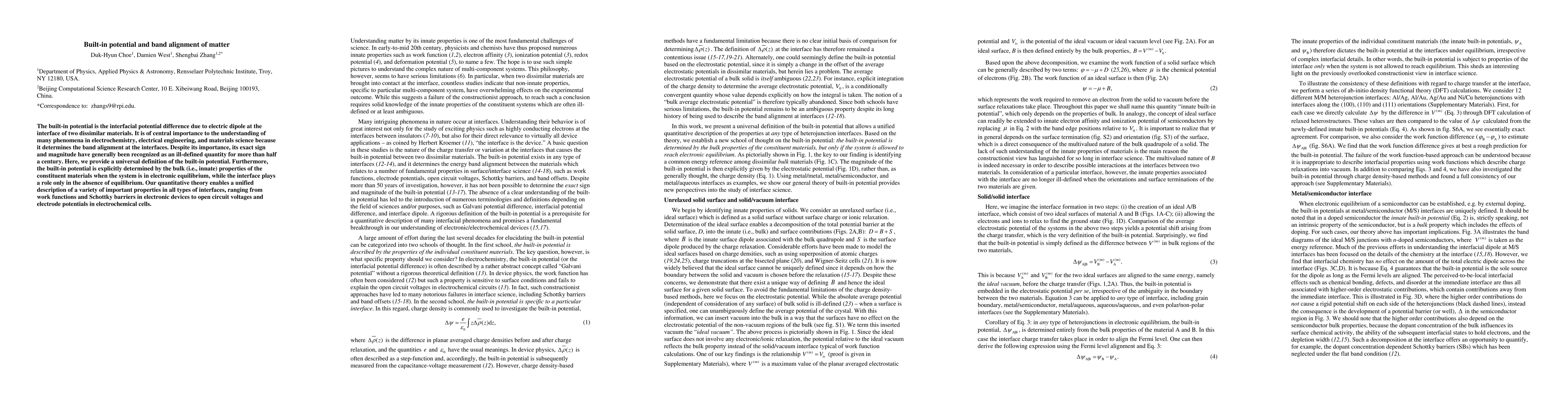 Thumbnail for Built-in potential and band alignment of matter