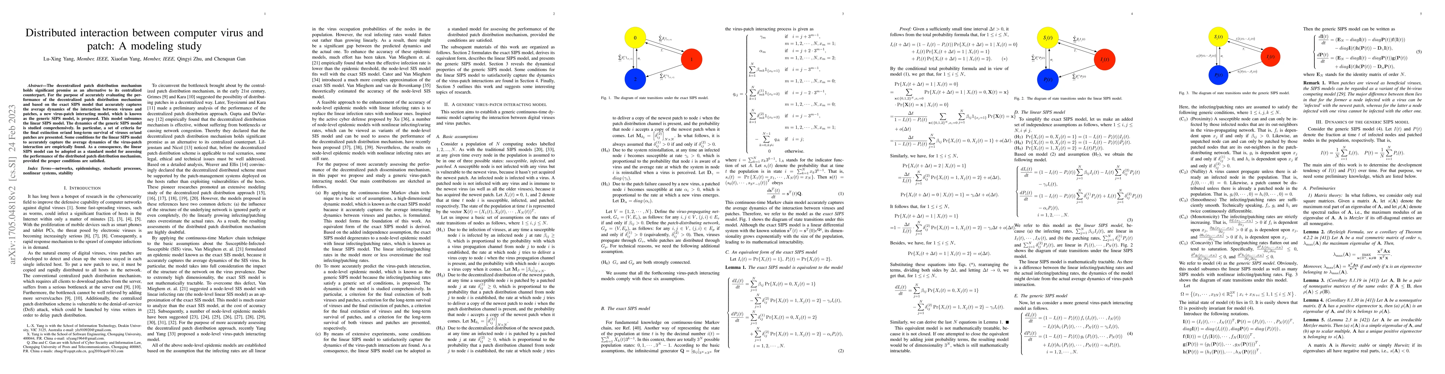 Thumbnail for Distributed interaction between computer virus and patch: A modeling
  study