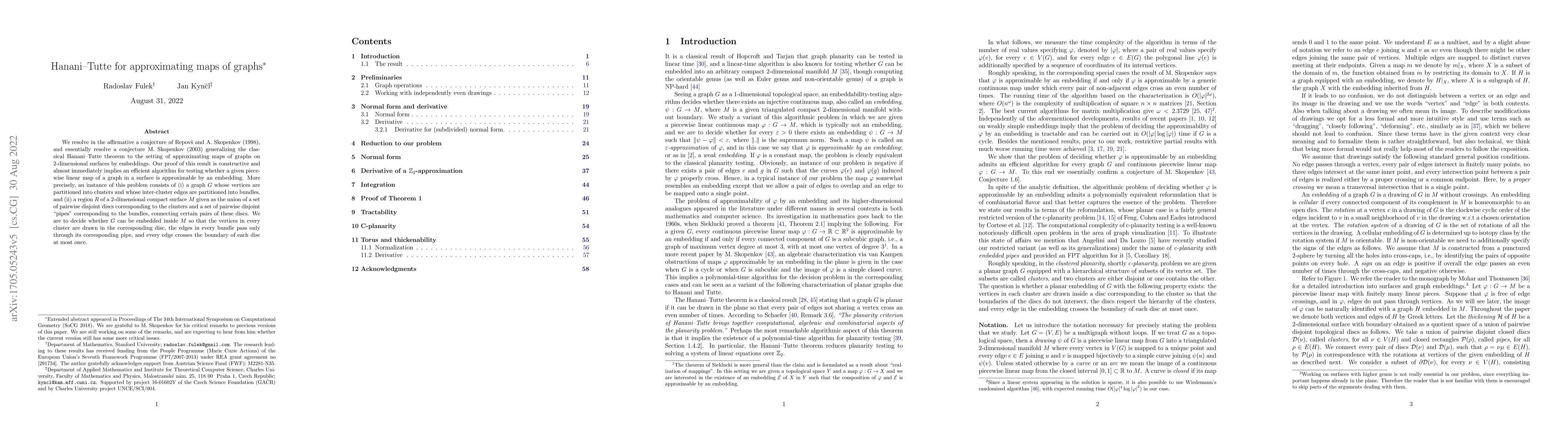 Thumbnail for Hanani-Tutte for approximating maps of graphs