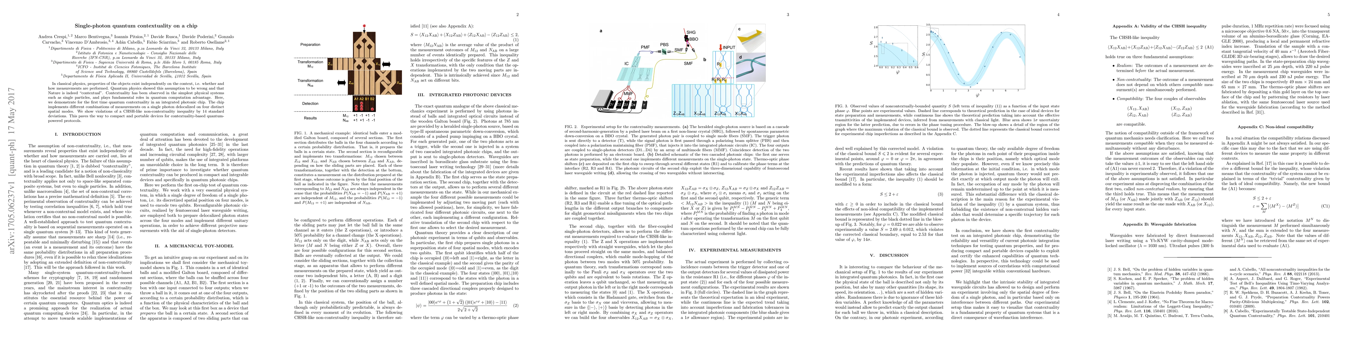 Thumbnail for Single-photon quantum contextuality on a chip