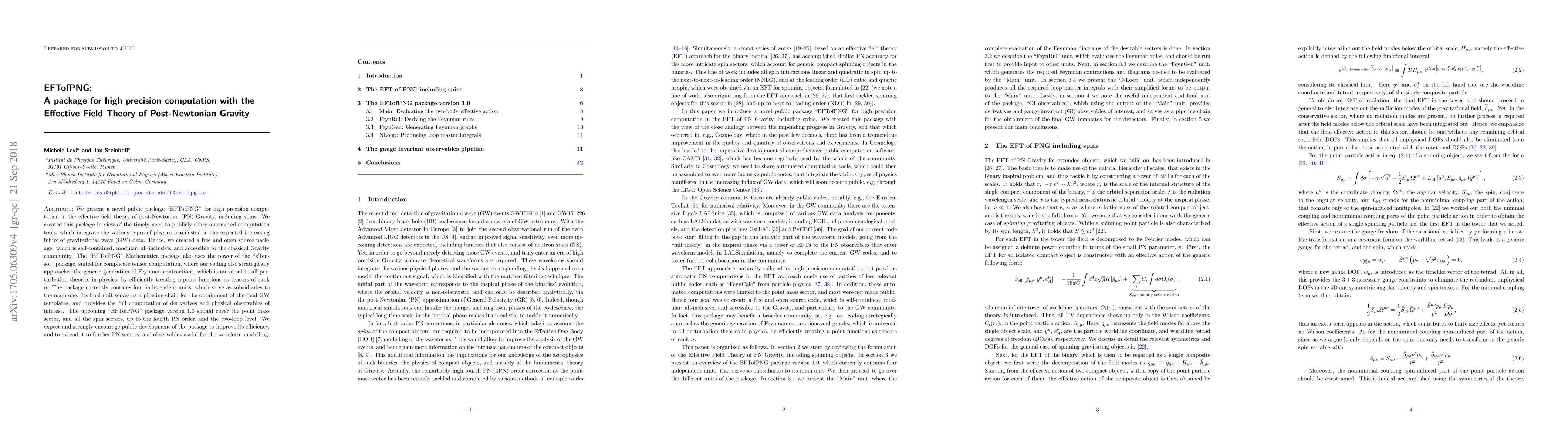 Thumbnail for EFTofPNG: A package for high precision computation with the Effective
  Field Theory of Post-Newtonian Gravity