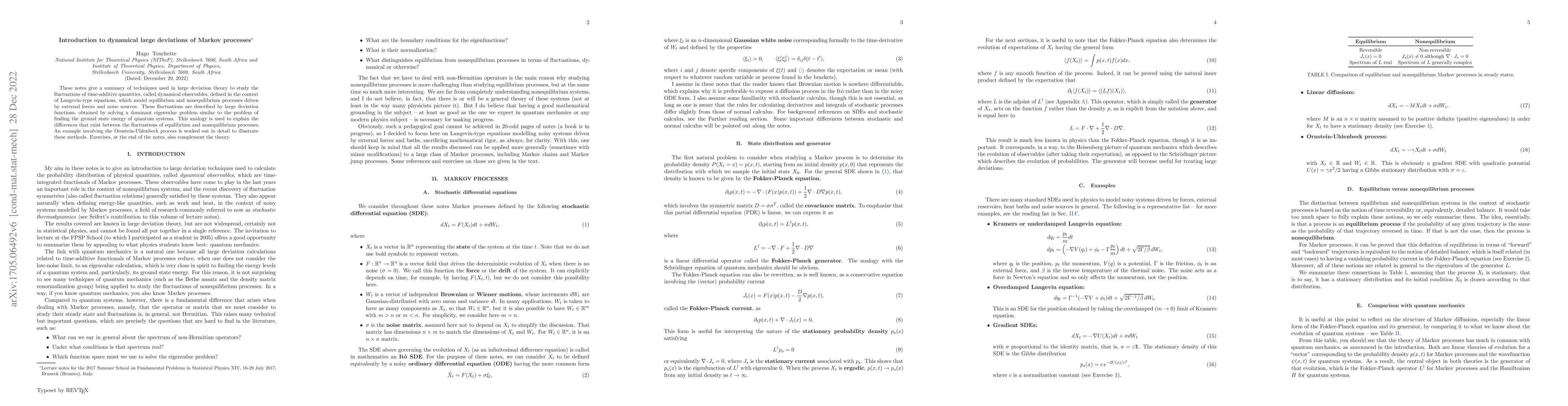 Thumbnail for Introduction to dynamical large deviations of Markov processes