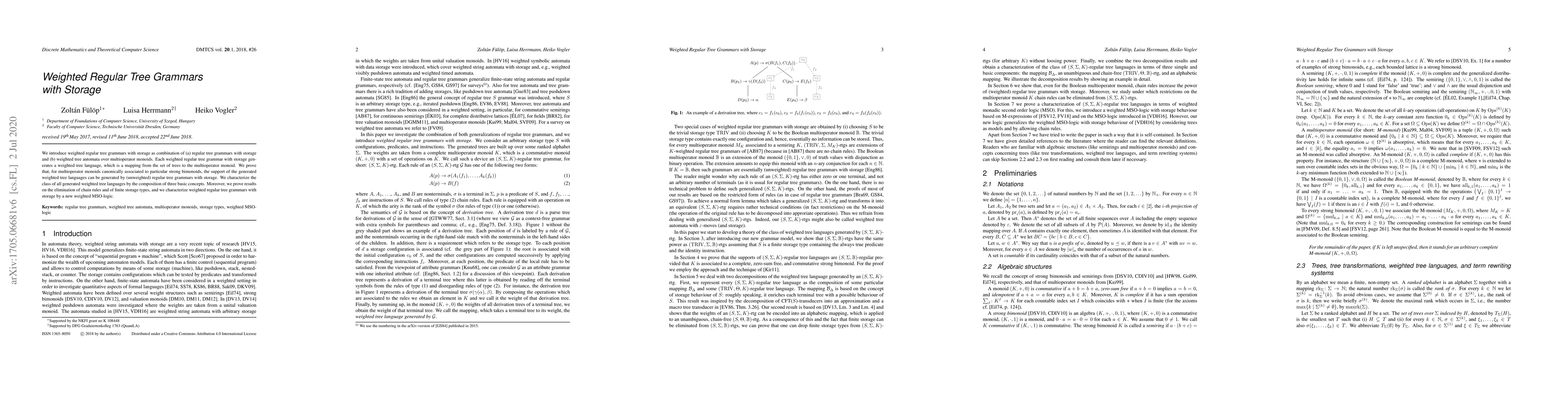 Thumbnail for Weighted Regular Tree Grammars with Storage