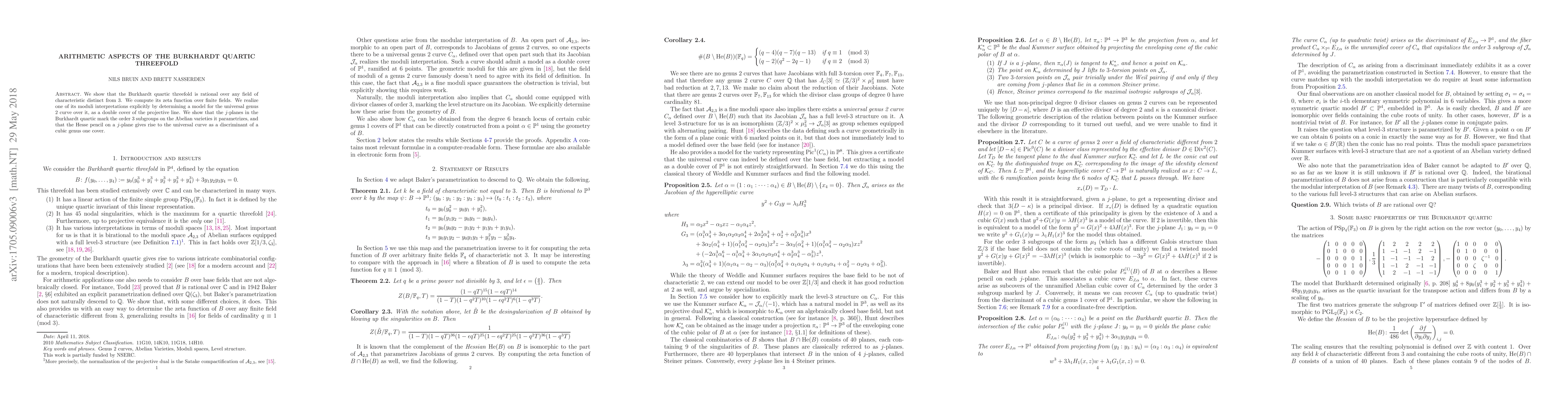 Thumbnail for Arithmetic aspects of the Burkhardt quartic threefold