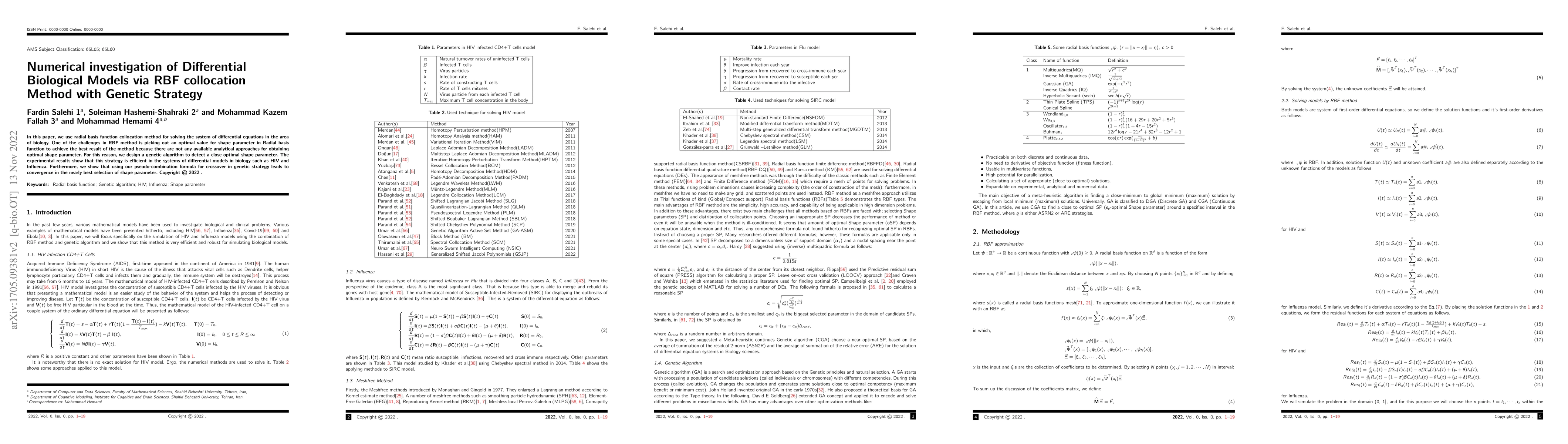 Thumbnail for Numerical investigation of Differential Biological Models via RBF
  collocation Method with Genetic Strategy