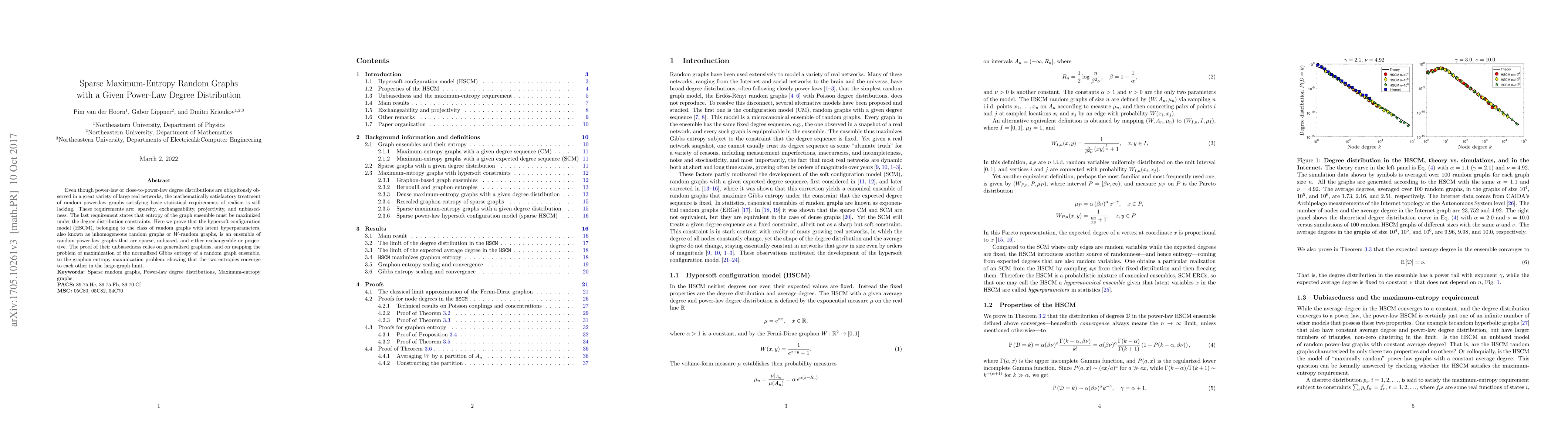 Thumbnail for Sparse Maximum-Entropy Random Graphs with a Given Power-Law Degree
  Distribution