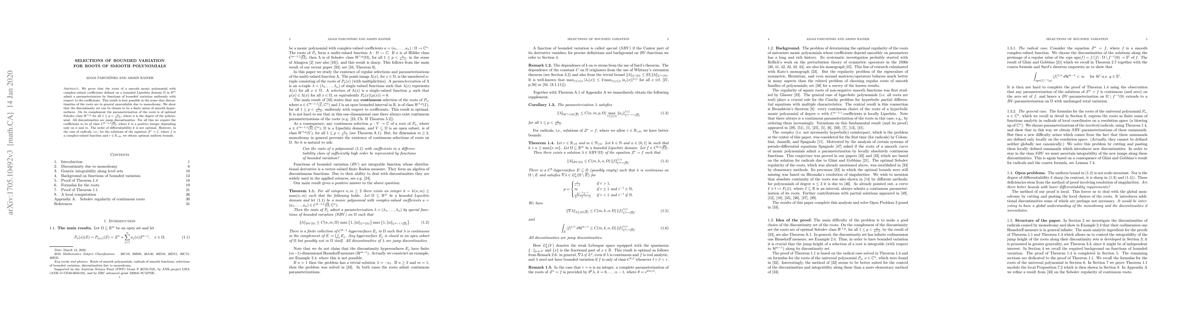 Thumbnail for Selections of bounded variation for roots of smooth polynomials