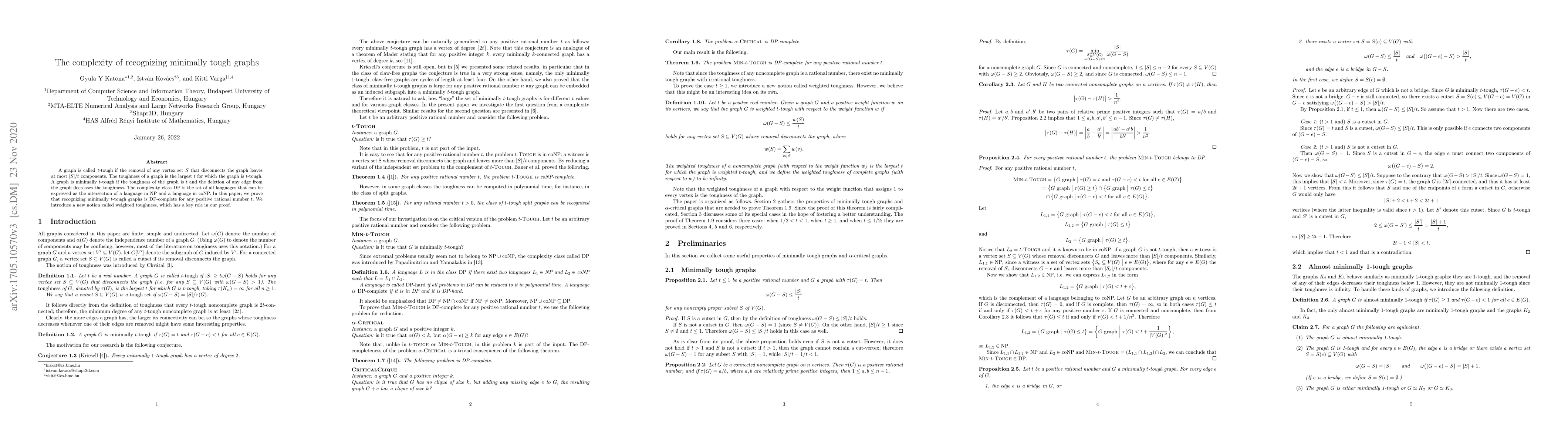 Thumbnail for The complexity of recognizing minimally tough graphs
