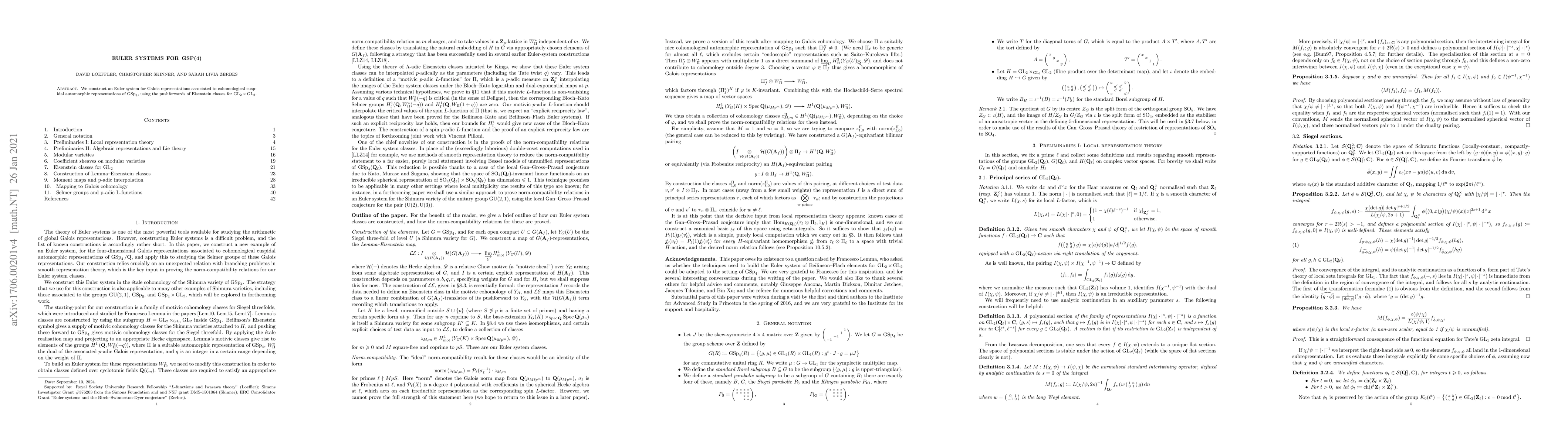 Thumbnail for Euler systems for GSp(4)