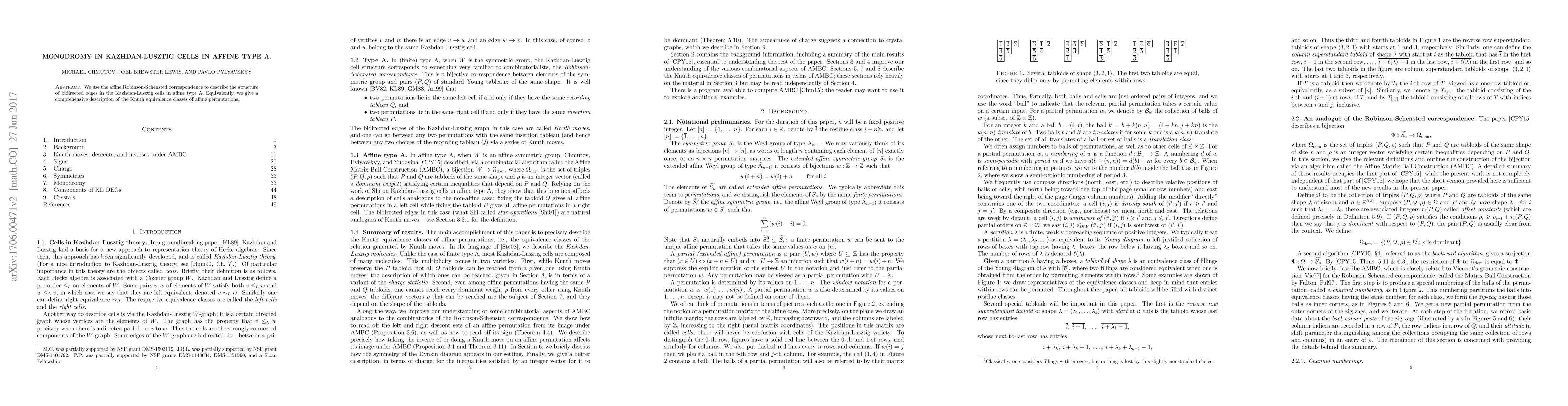 Thumbnail for Monodromy in Kazhdan-Lusztig cells in affine type A