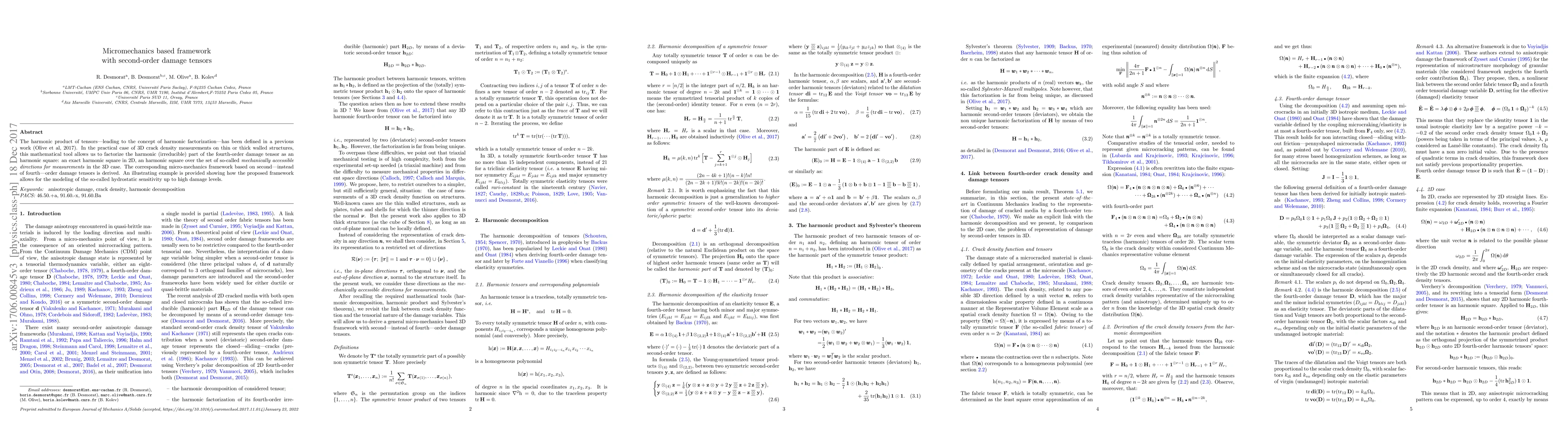 Thumbnail for Micromechanics based framework with second-order damage tensors