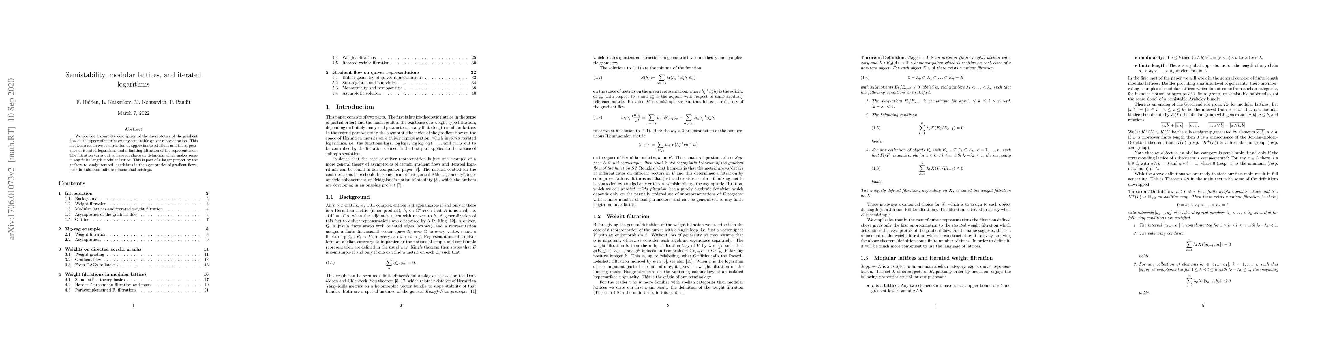 Thumbnail for Semistability, modular lattices, and iterated logarithms