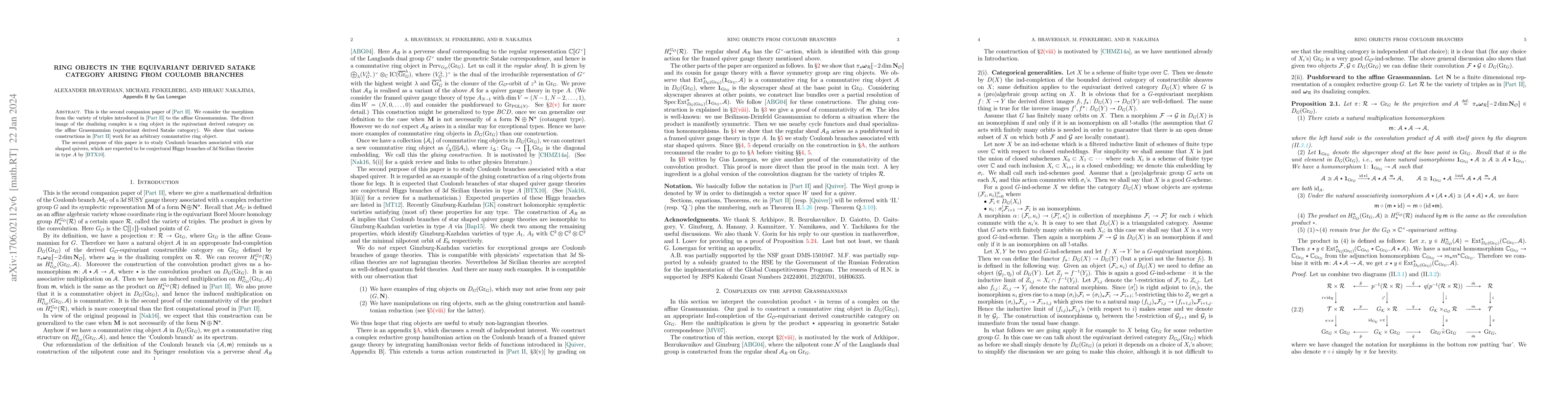 Thumbnail for Ring objects in the equivariant derived Satake category arising from
  Coulomb branches (with an appendix by Gus Lonergan)