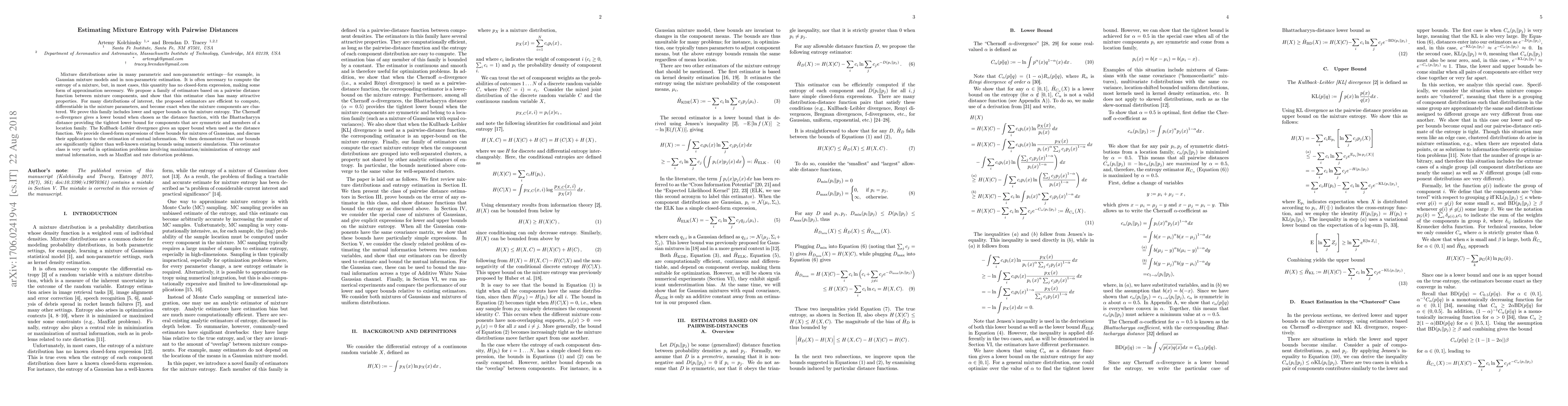 Thumbnail for Estimating Mixture Entropy with Pairwise Distances