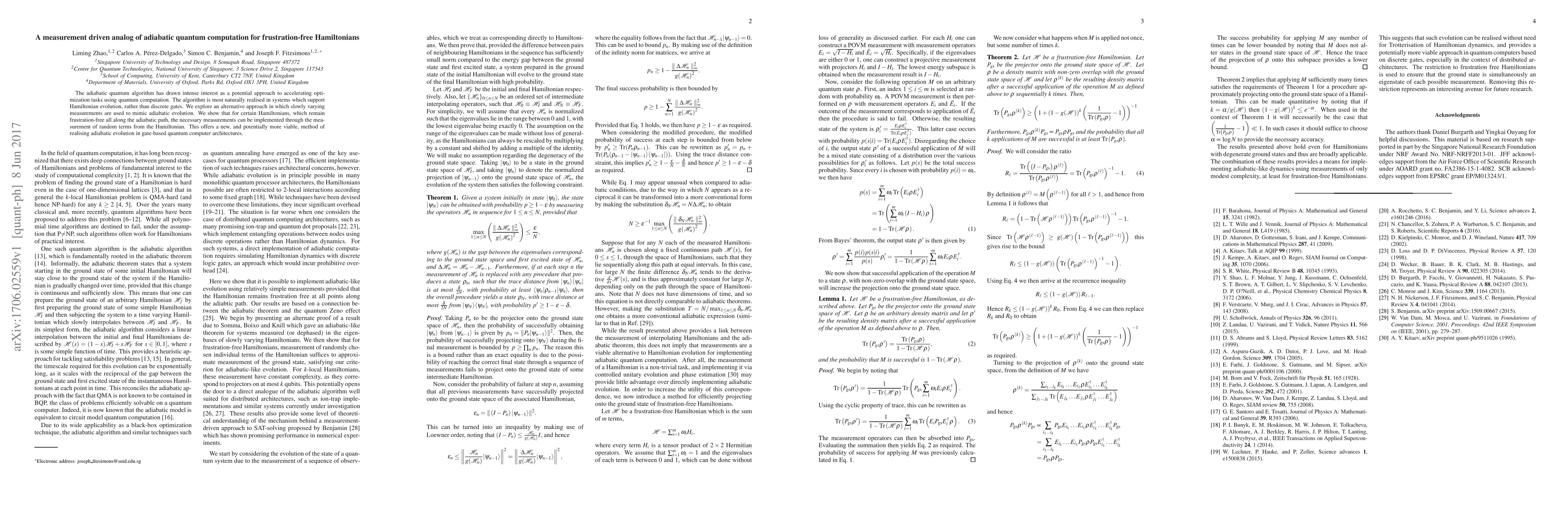 Thumbnail for A measurement driven analog of adiabatic quantum computation for
  frustration-free Hamiltonians