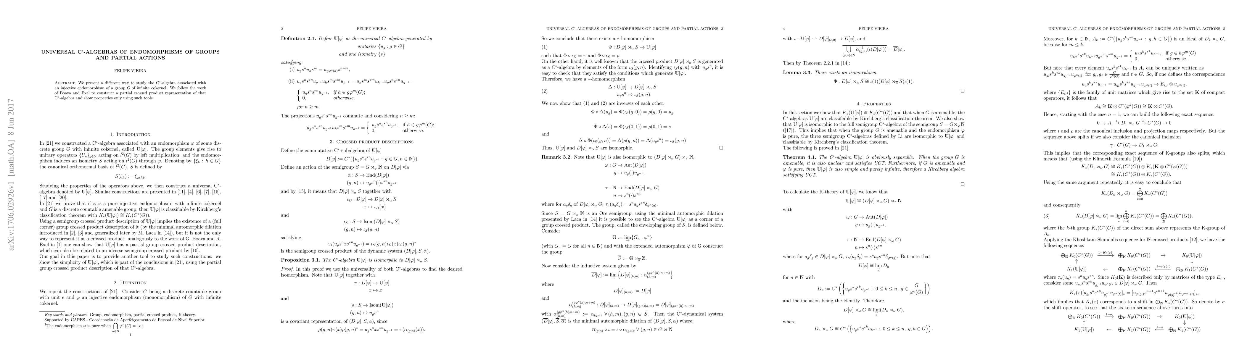Thumbnail for Universal C*-algebras of endomorphisms of groups and partial actions