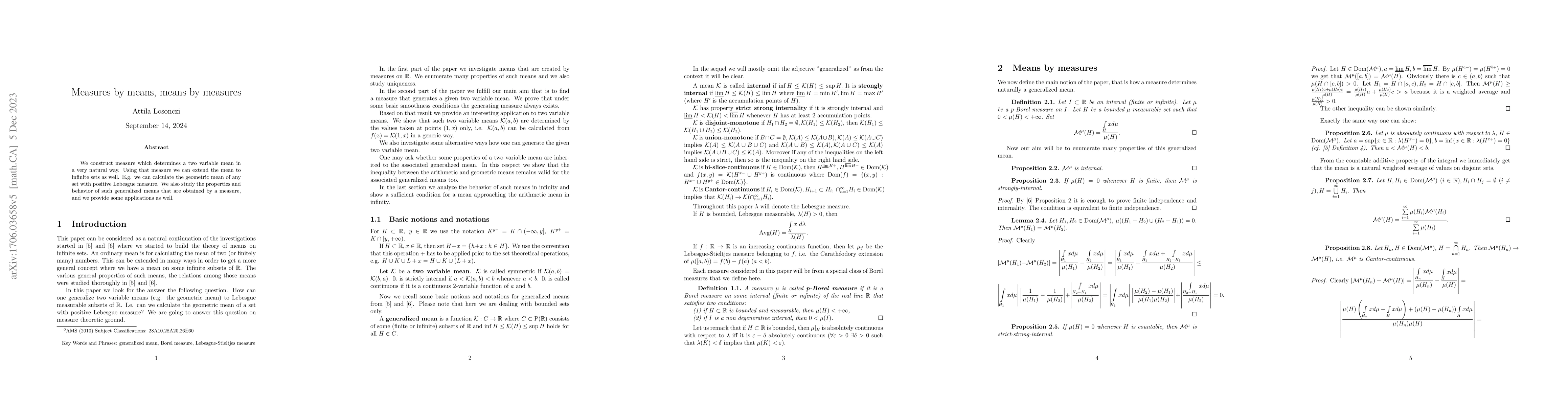 Thumbnail for Measures by means, means by measures
