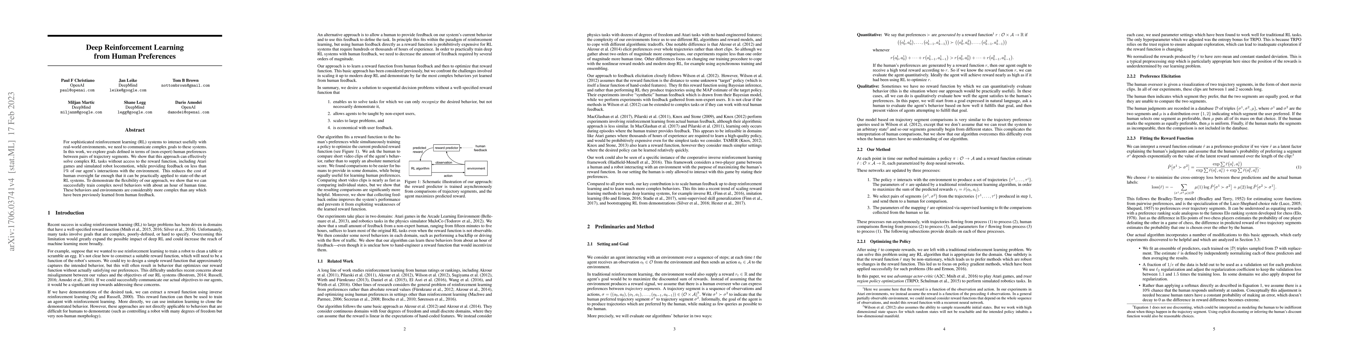 Thumbnail for Deep reinforcement learning from human preferences