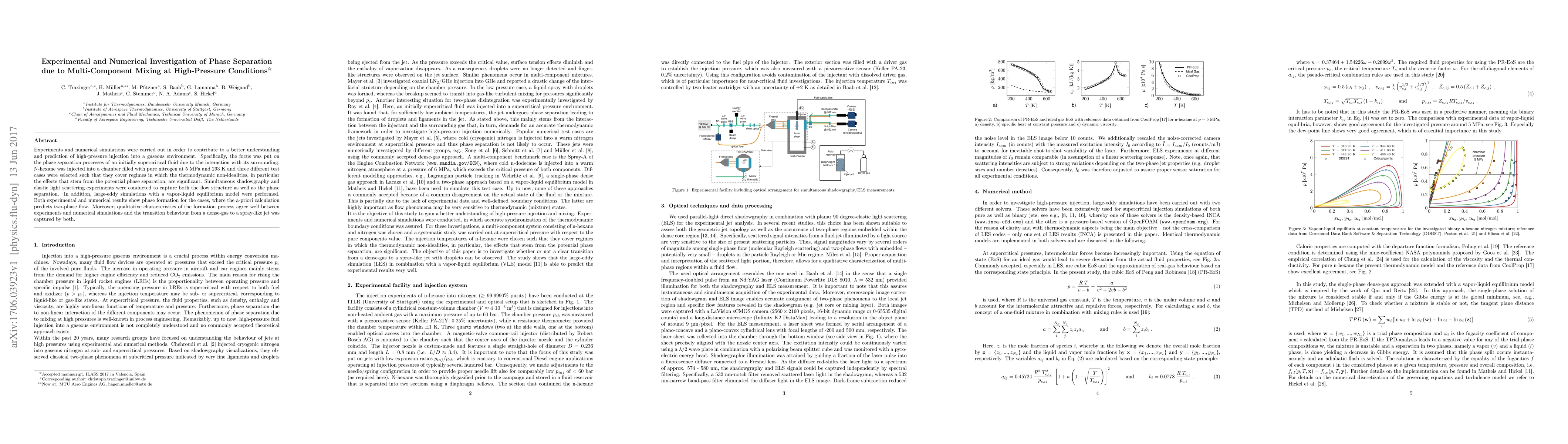 Thumbnail for Experimental and Numerical Investigation of Phase Separation due to
  Multi-Component Mixing at High-Pressure Conditions