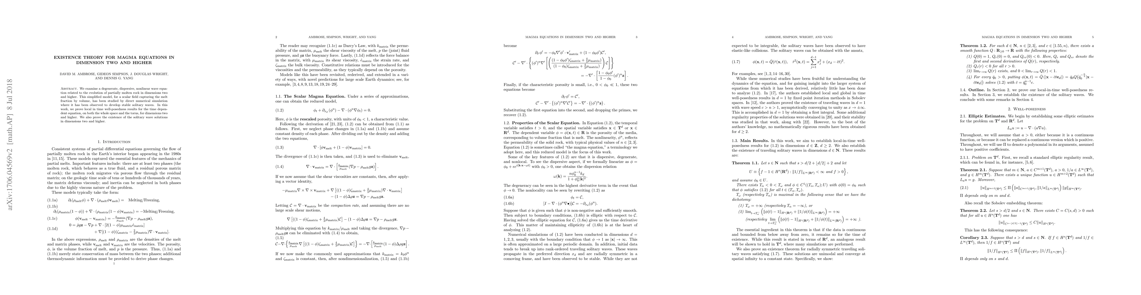 Thumbnail for Existence theory for magma equations in dimension two and higher