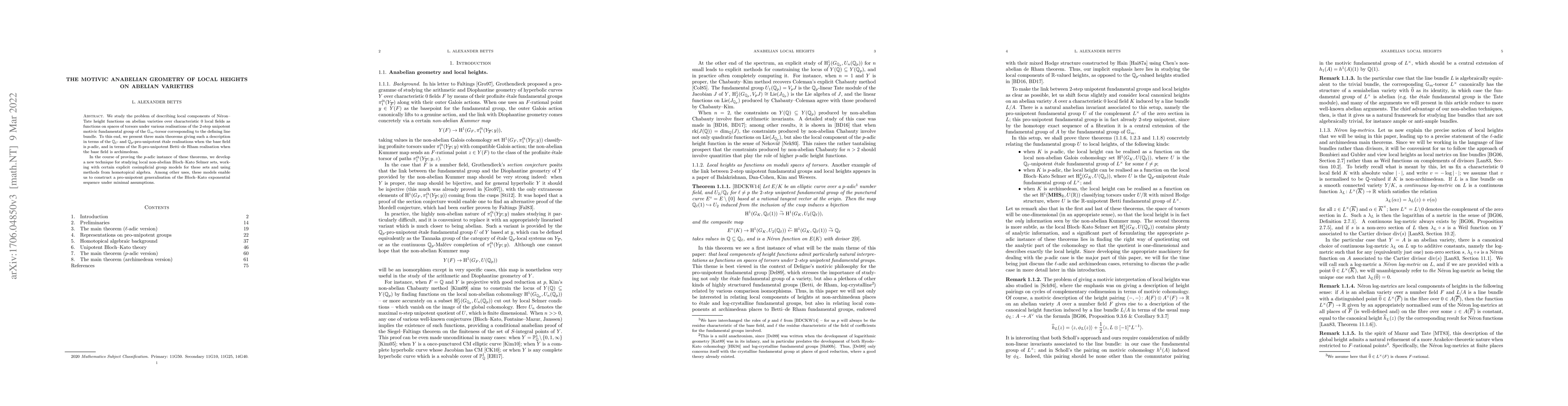Thumbnail for The motivic anabelian geometry of local heights on abelian varieties