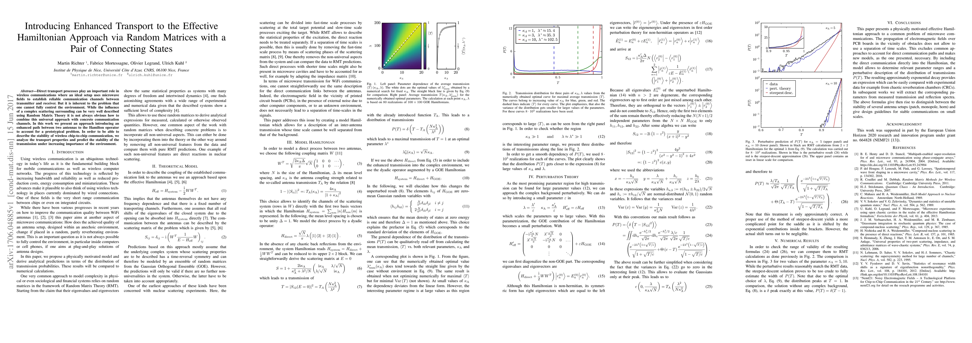 Thumbnail for Introducing Enhanced Transport to the Effective Hamiltonian Approach via
  Random Matrices with a Pair of Connecting States