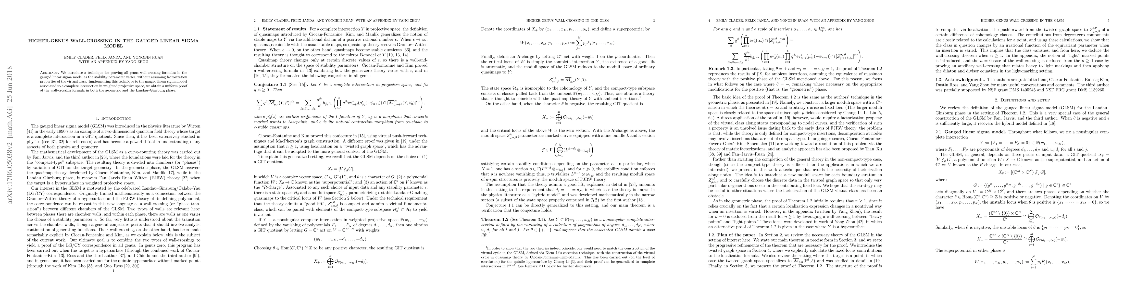 Thumbnail for Higher-genus wall-crossing in the gauged linear sigma model