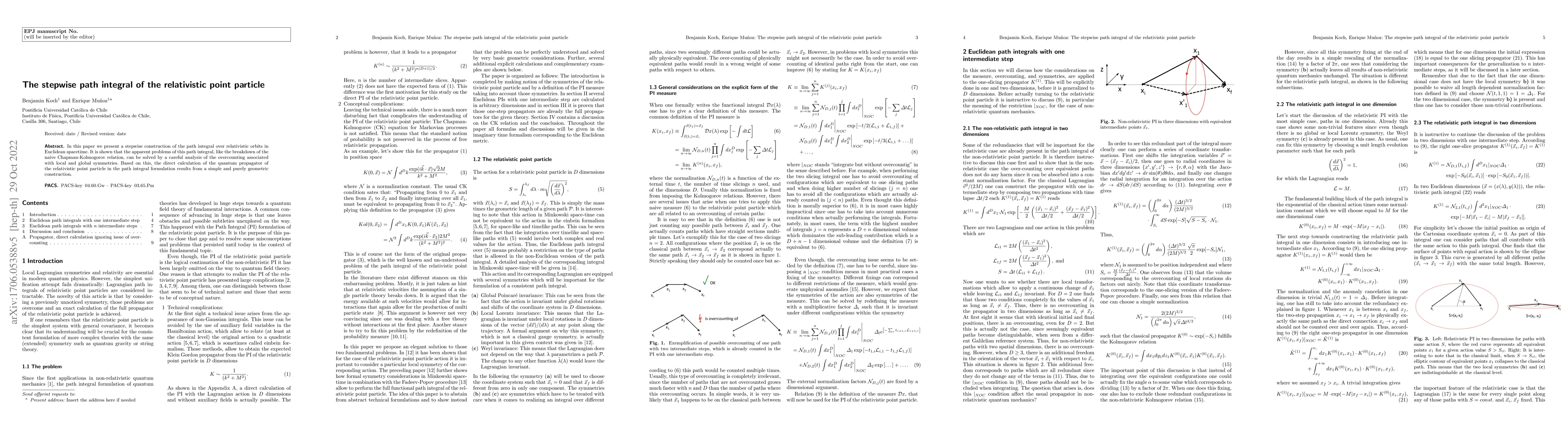 Thumbnail for The stepwise path integral of the relativistic point particle