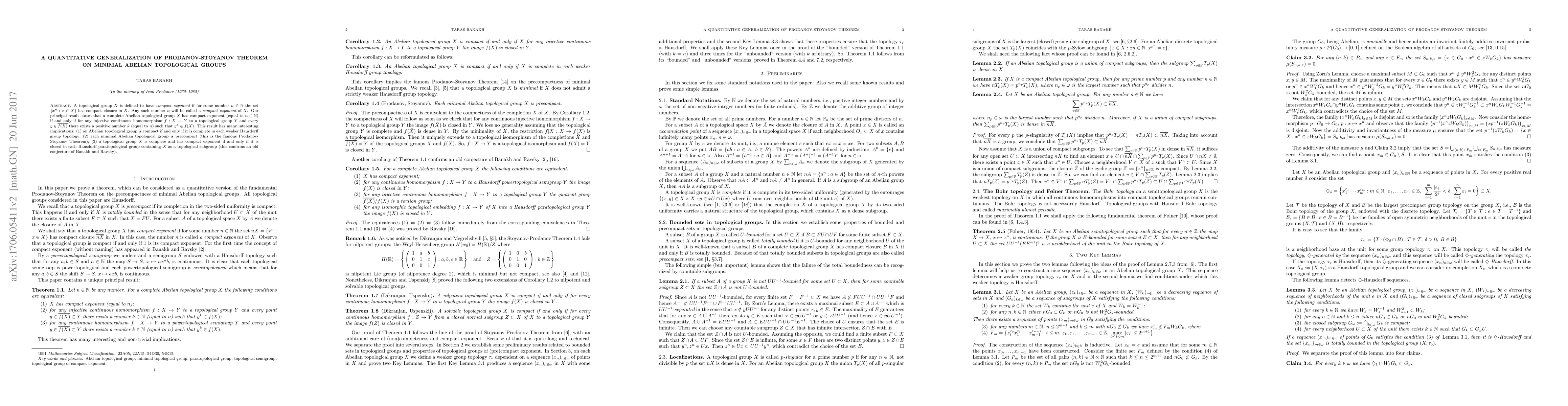 Thumbnail for A quantitative generalization of Prodanov-Stoyanov Theorem on minimal
  Abelian topological groups