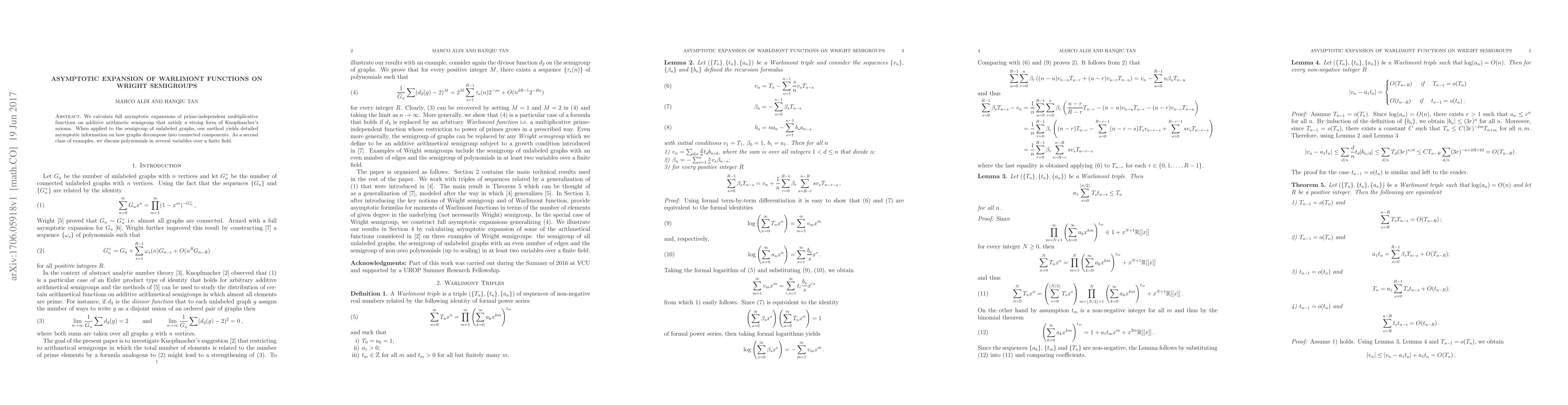 Thumbnail for Asymptotic Expansion of Warlimont Functions on Wright Semigroups