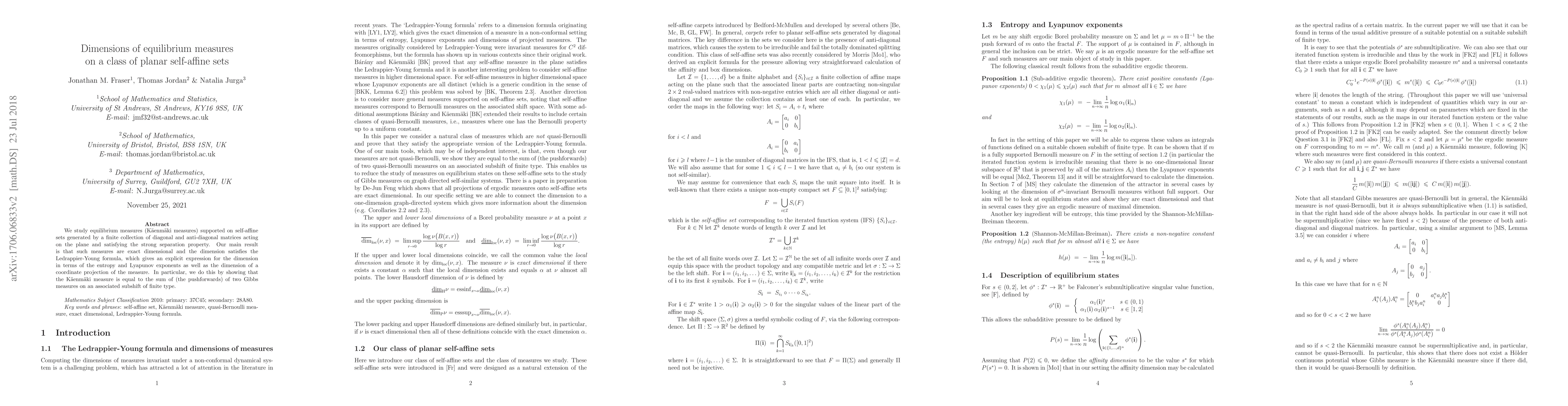 Thumbnail for Dimensions of equilibrium measures on a class of planar self-affine sets