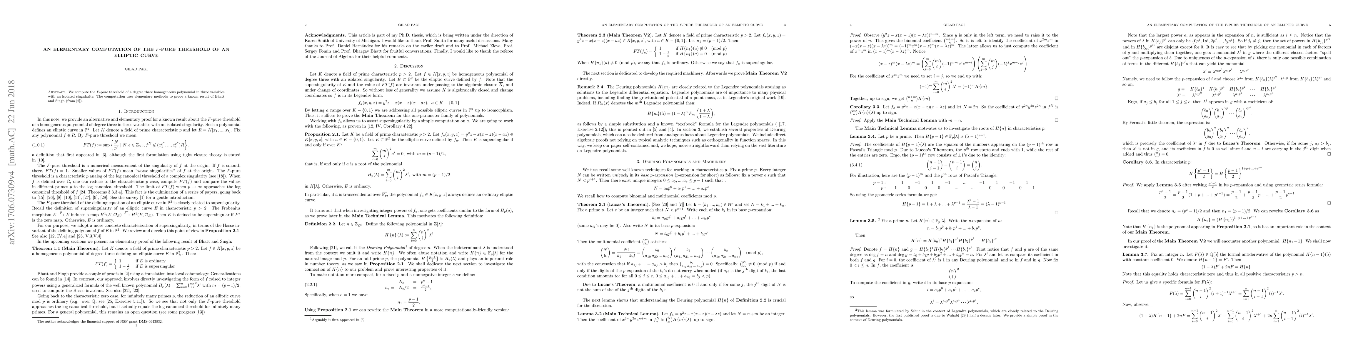 Thumbnail for An Elementary Computation of the $F$-Pure Threshold of an Elliptic Curve