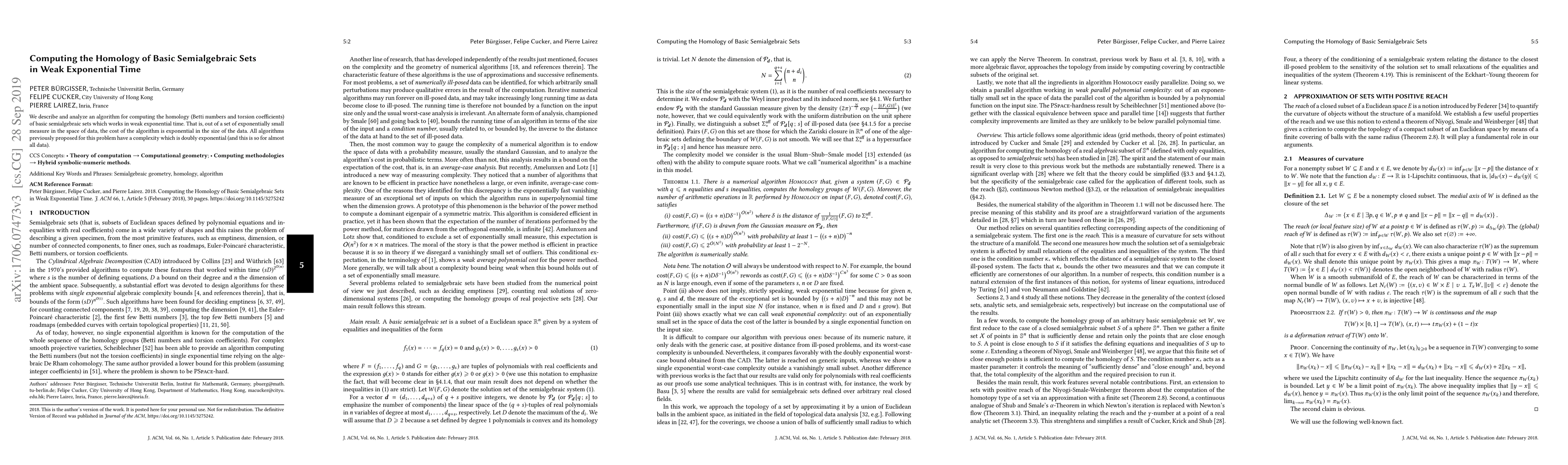 Thumbnail for Computing the homology of basic semialgebraic sets in weak exponential
  time