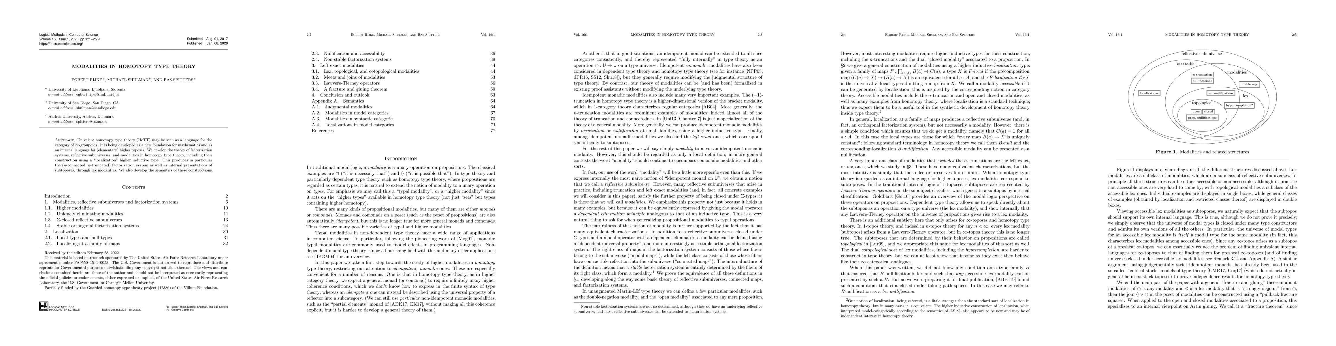 Thumbnail for Modalities in homotopy type theory