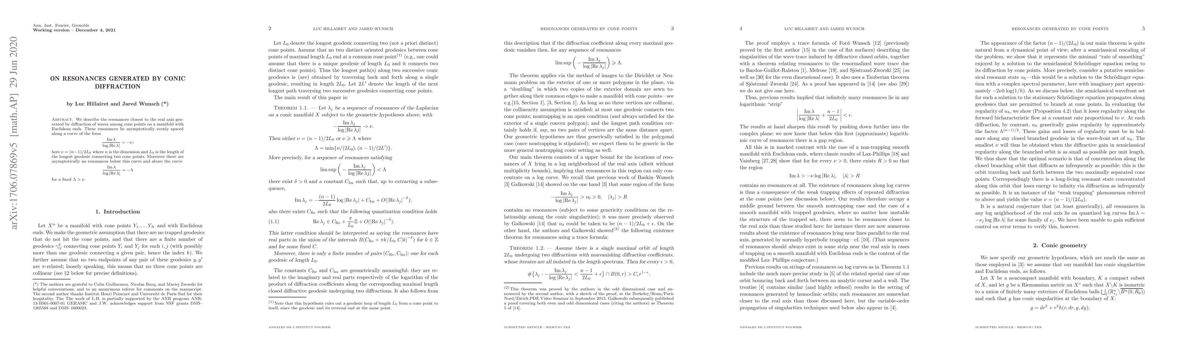 Thumbnail for On resonances generated by conic diffraction