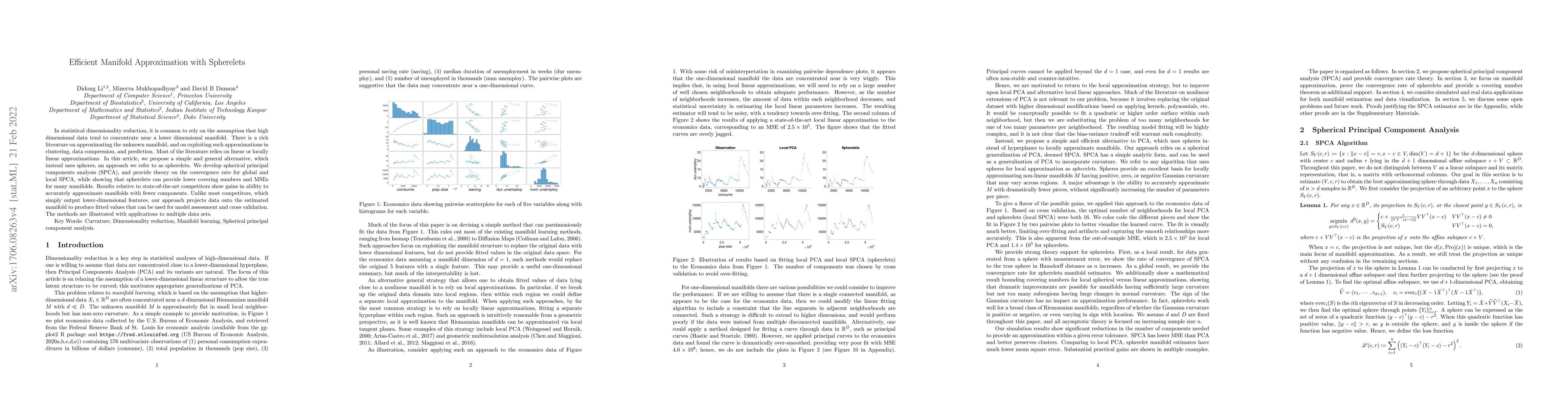 Thumbnail for Efficient Manifold and Subspace Approximations with Spherelets