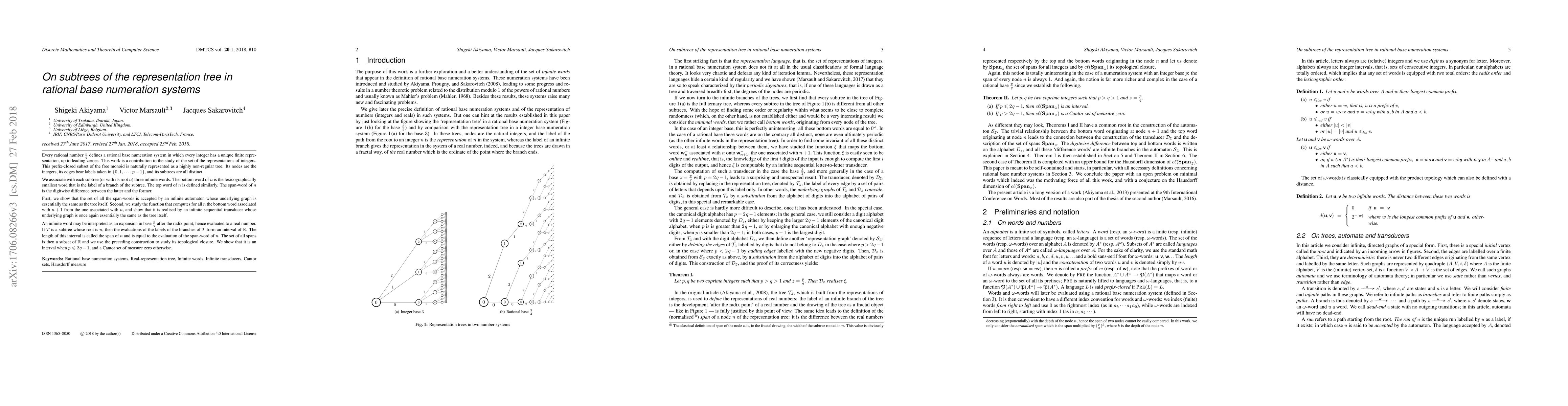 Thumbnail for On subtrees of the representation tree in rational base numeration
  systems