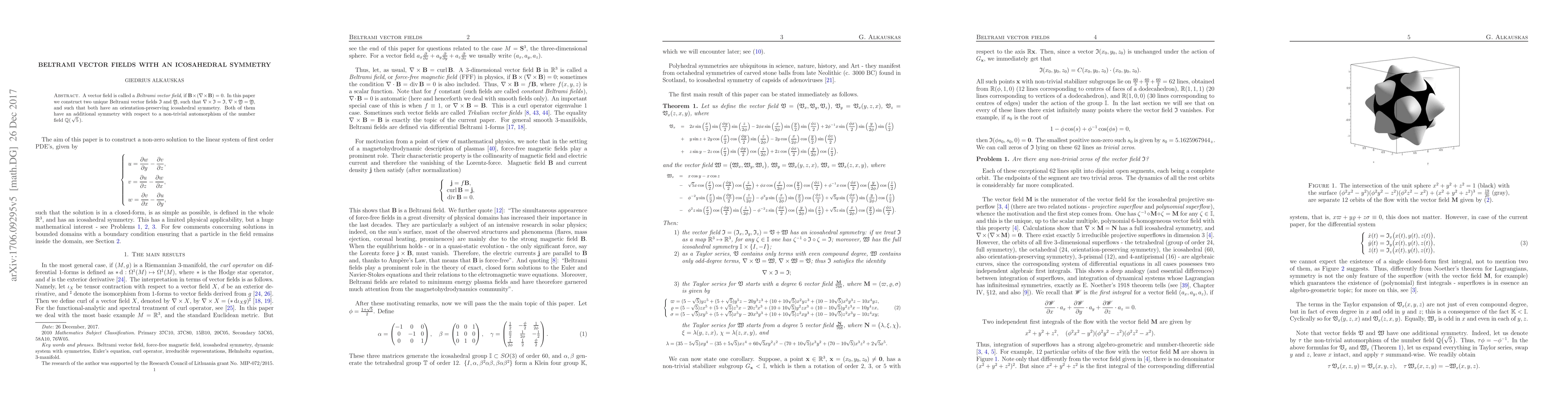 Thumbnail for Beltrami vector fields with an icosahedral symmetry