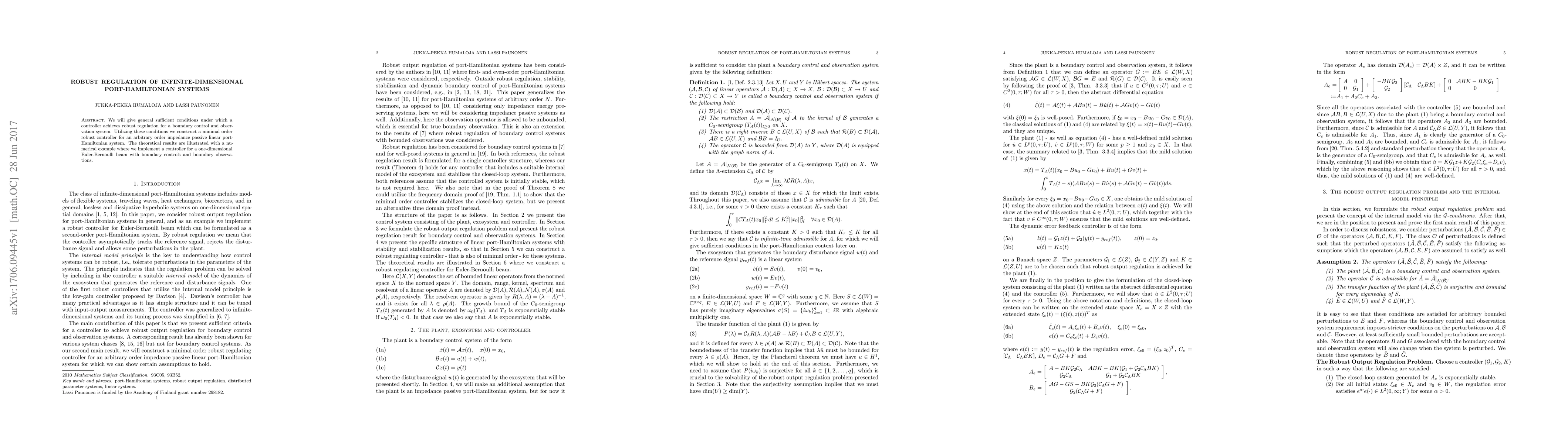 Thumbnail for Robust Regulation of Infinite-Dimensional Port-Hamiltonian Systems