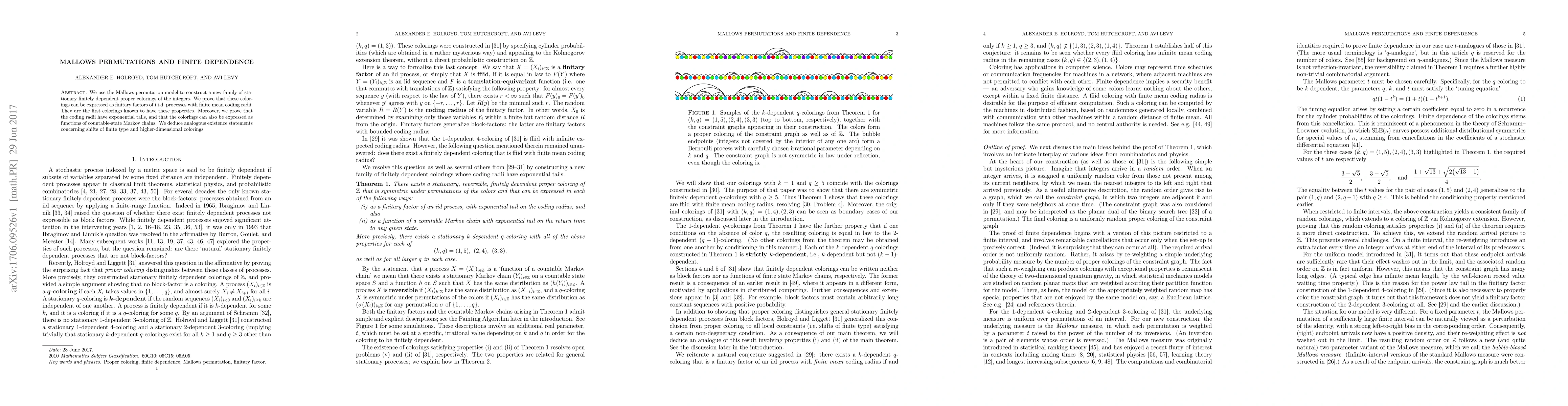 Thumbnail for Mallows Permutations and Finite Dependence