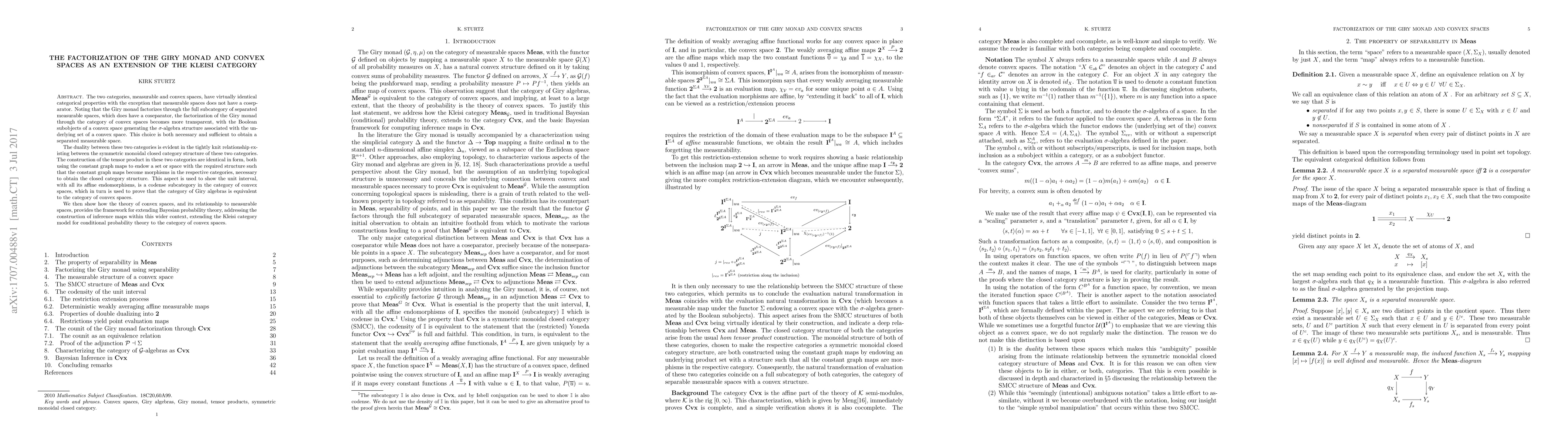 Thumbnail for The factorization of the Giry monad