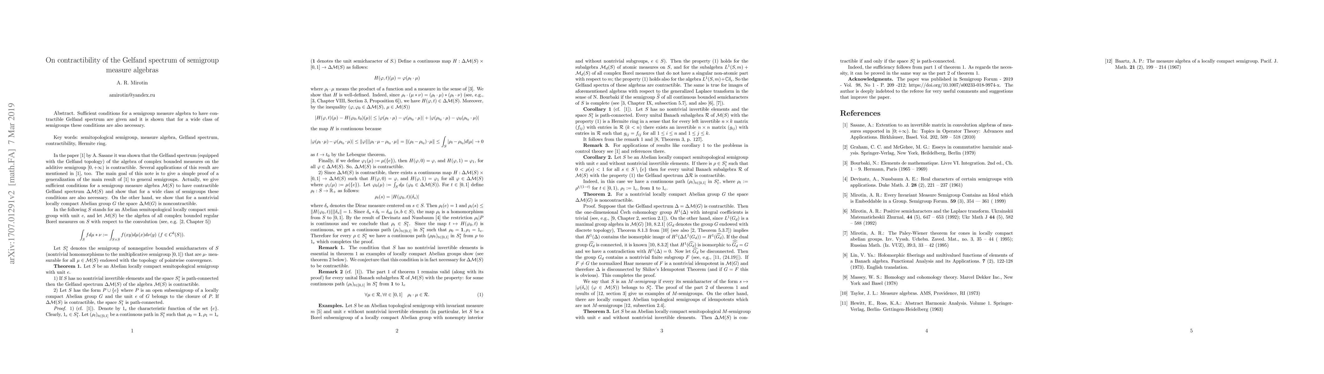 Thumbnail for On contractibility of the Gelfand spectrum of semigroup measure algebras