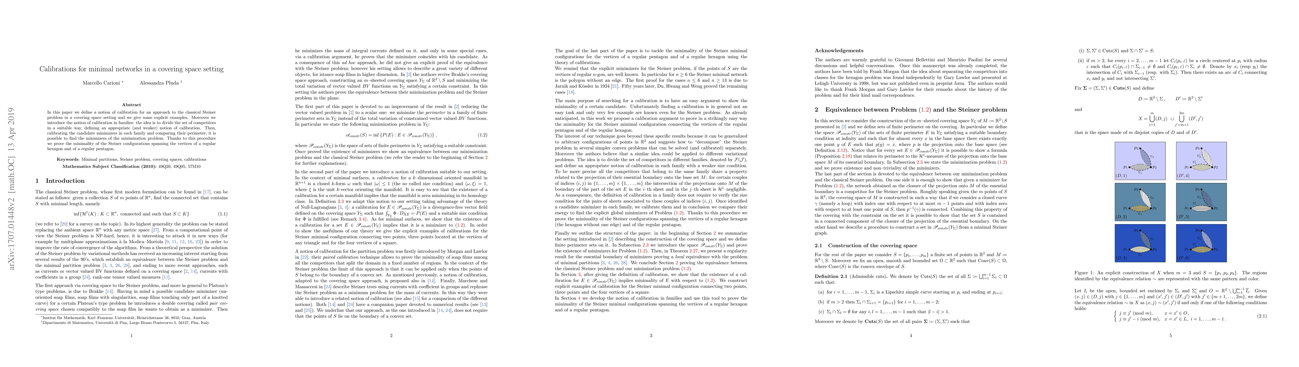 Thumbnail for Calibrations for minimal networks in a covering space setting