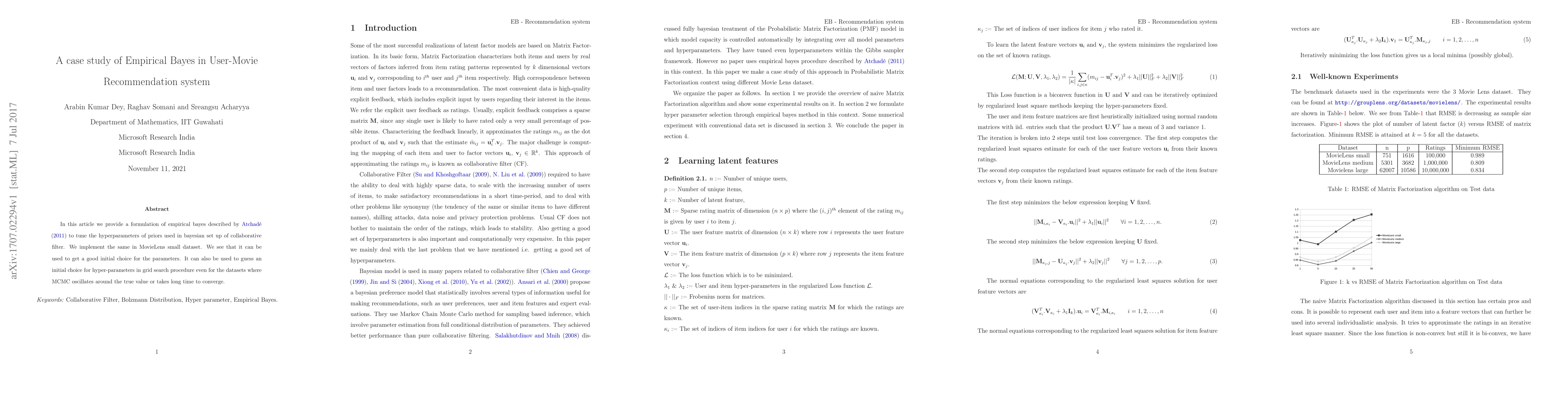 Thumbnail for A case study of Empirical Bayes in User-Movie Recommendation system