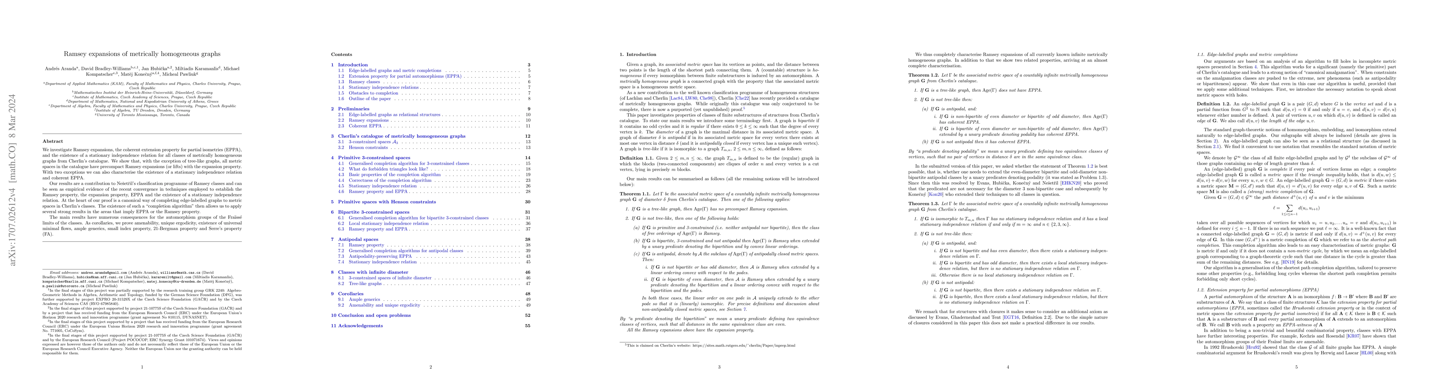Thumbnail for Ramsey expansions of metrically homogeneous graphs
