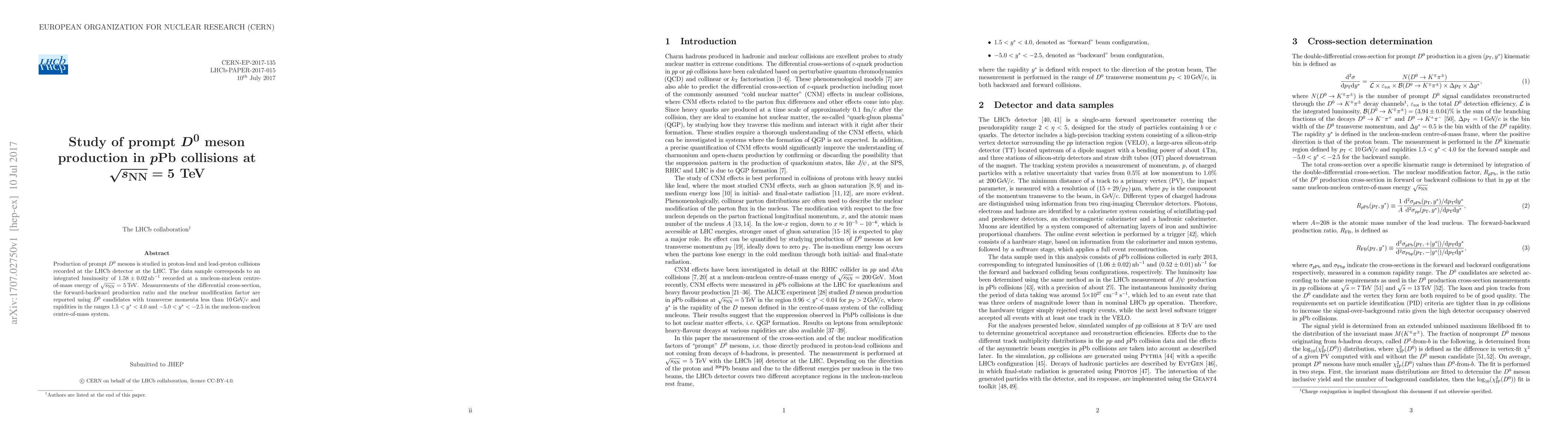 Thumbnail for Study of prompt D$^0$ meson production in pPb collisions at $\sqrt{s}$=5
  TeV